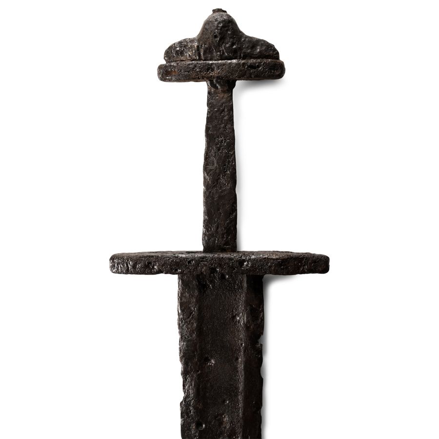 Viking Iron Sword with Three-Lobed Pommel
