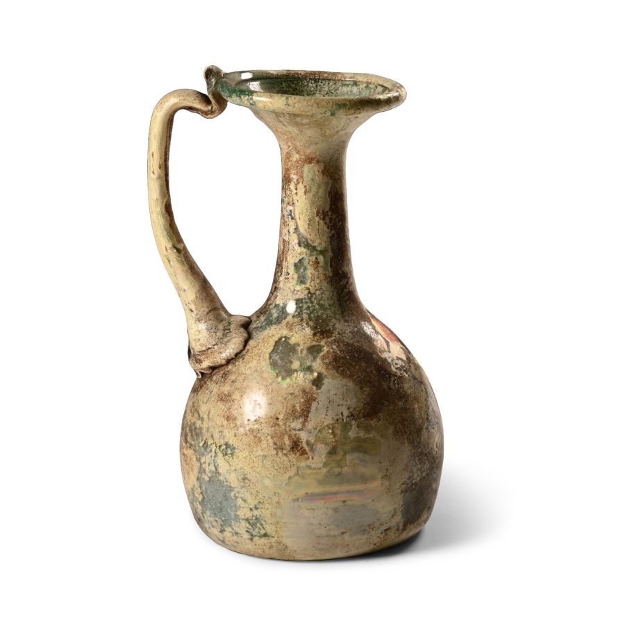 Roman Glass Juglet with Iridescent Surface
