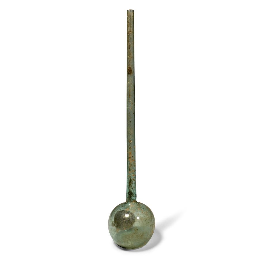 Large Roman Glass Flask with Long Slender Neck