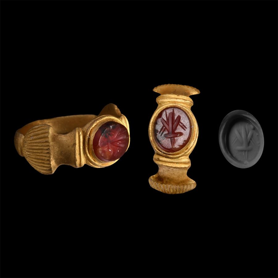 Roman Gold Ring with Fly Gemstone
