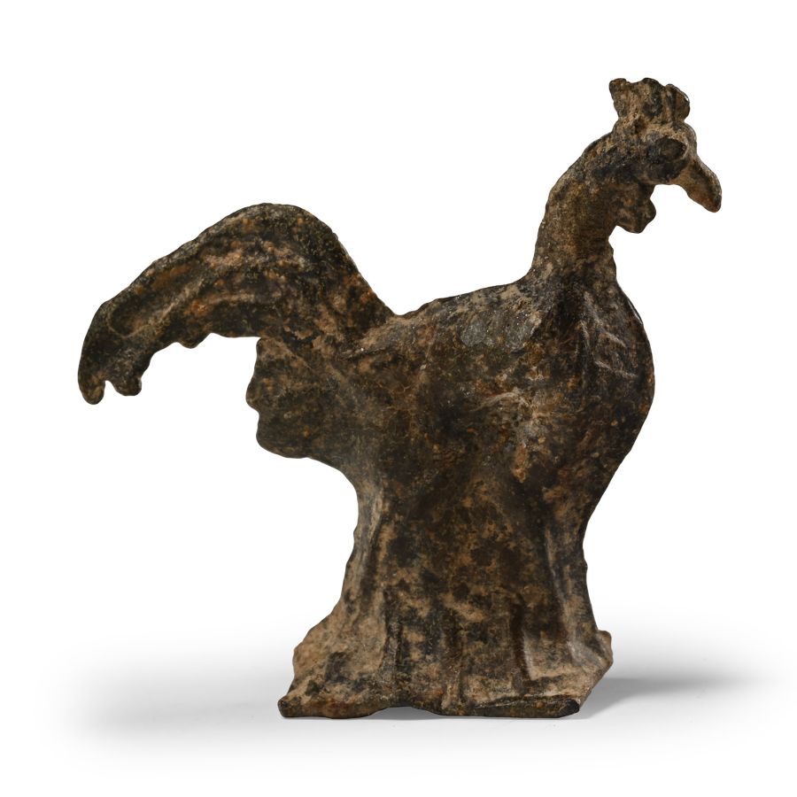 Roman Lead Cockerel Figure
