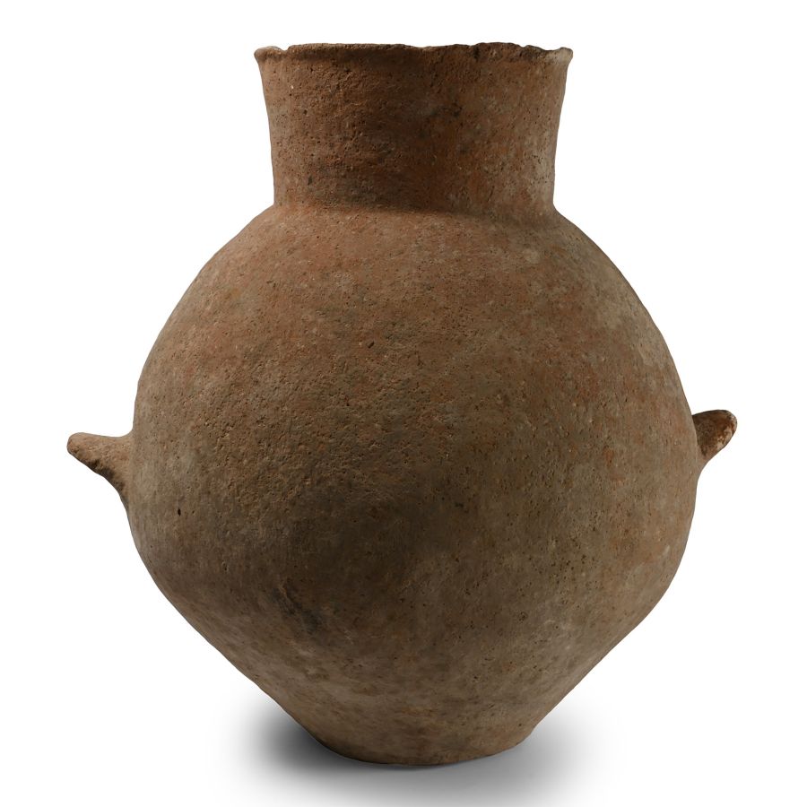 Large Western Asiatic Terracotta Jar with Ledge Handles