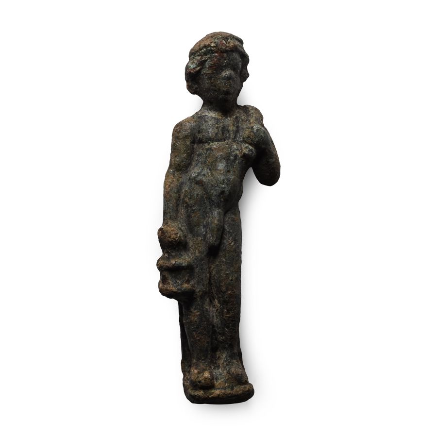 Roman Bronze Statuette of a Nude Male