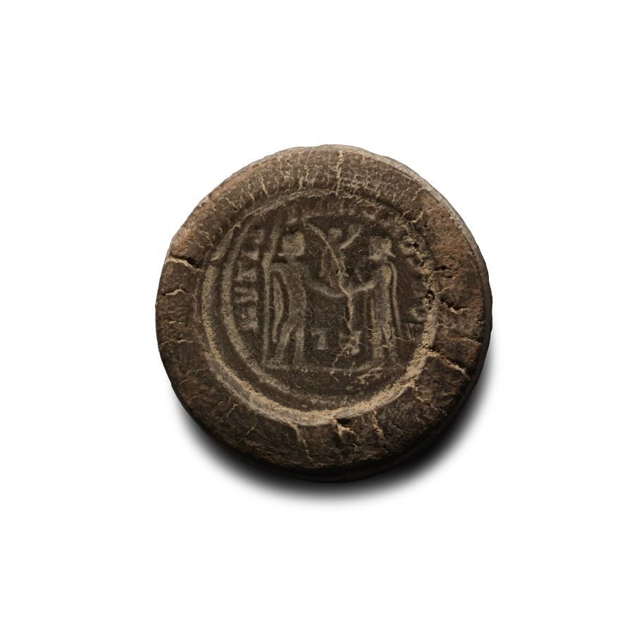 Roman Bifacial Terracotta Forger's Coin Mould