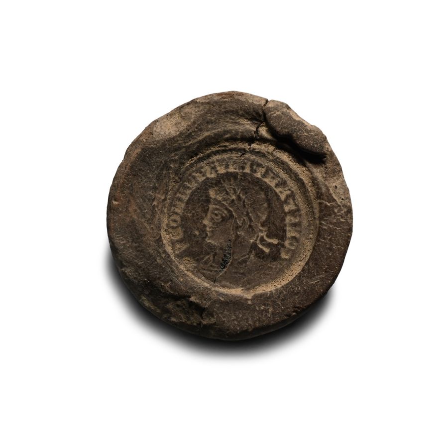 Roman Bifacial Terracotta Forger's Coin Mould