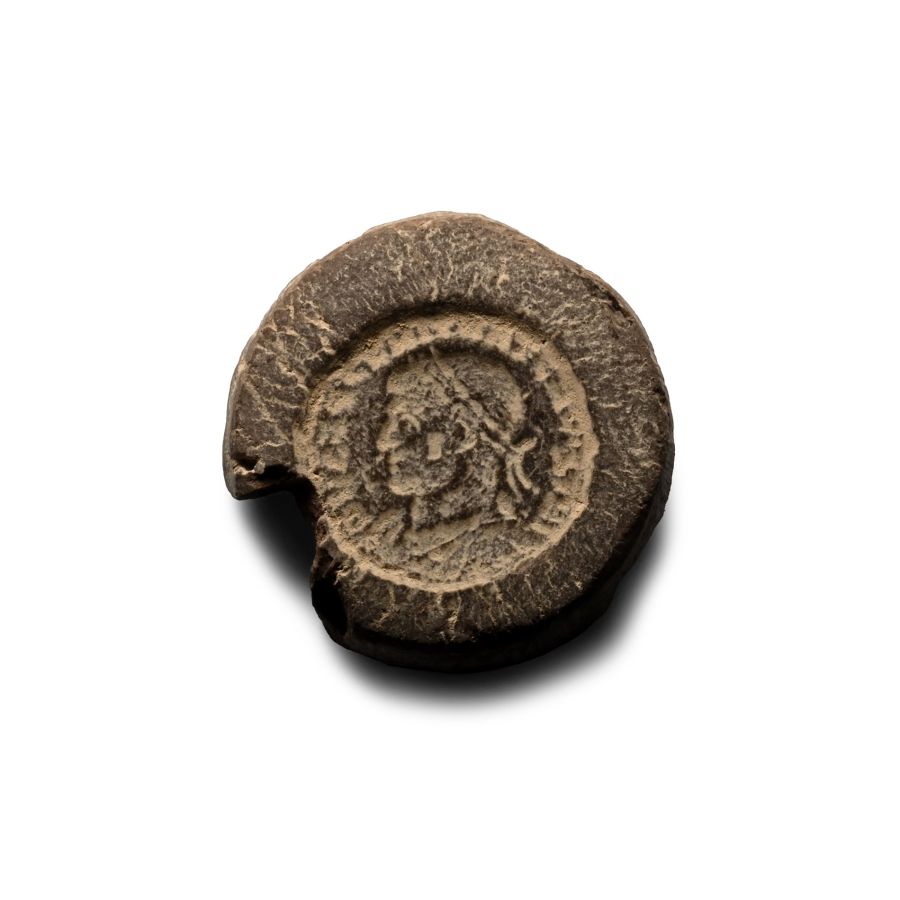 Roman Bifacial Terracotta Forger's Coin Mould