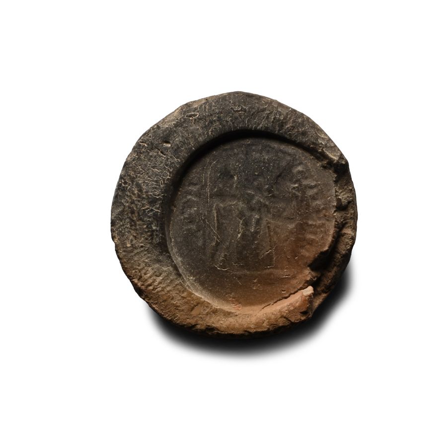 Roman Bifacial Terracotta Forger's Coin Mould