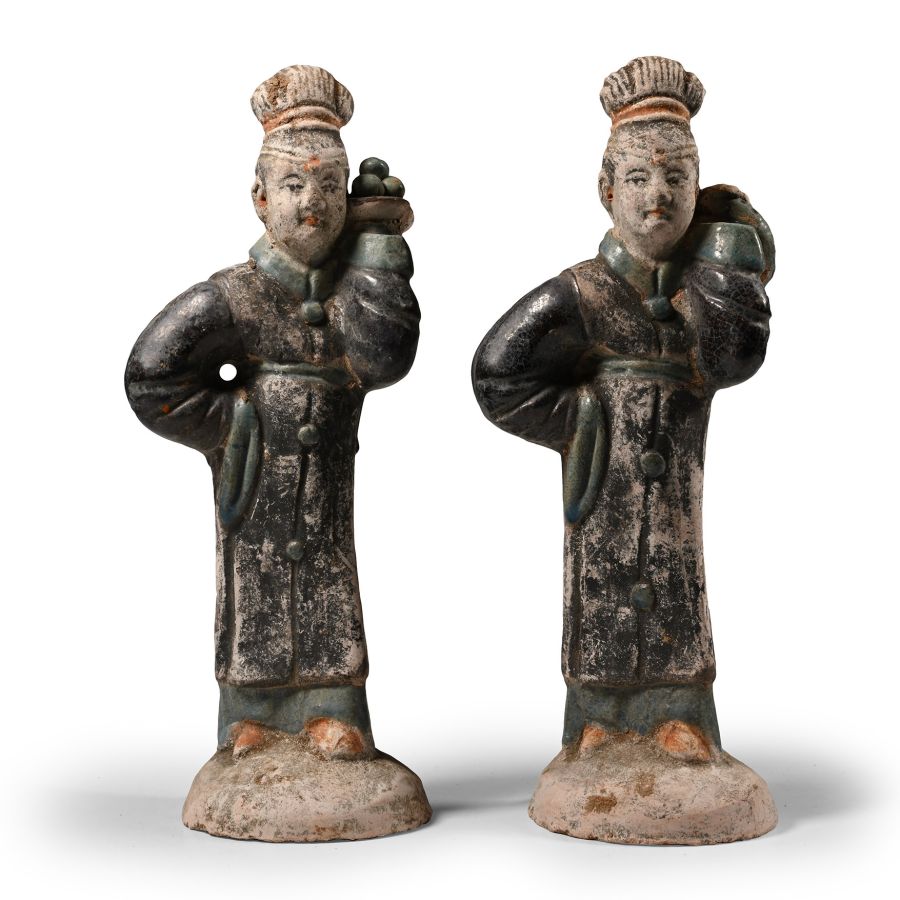 Chinese Ming Glazed Figure Pair