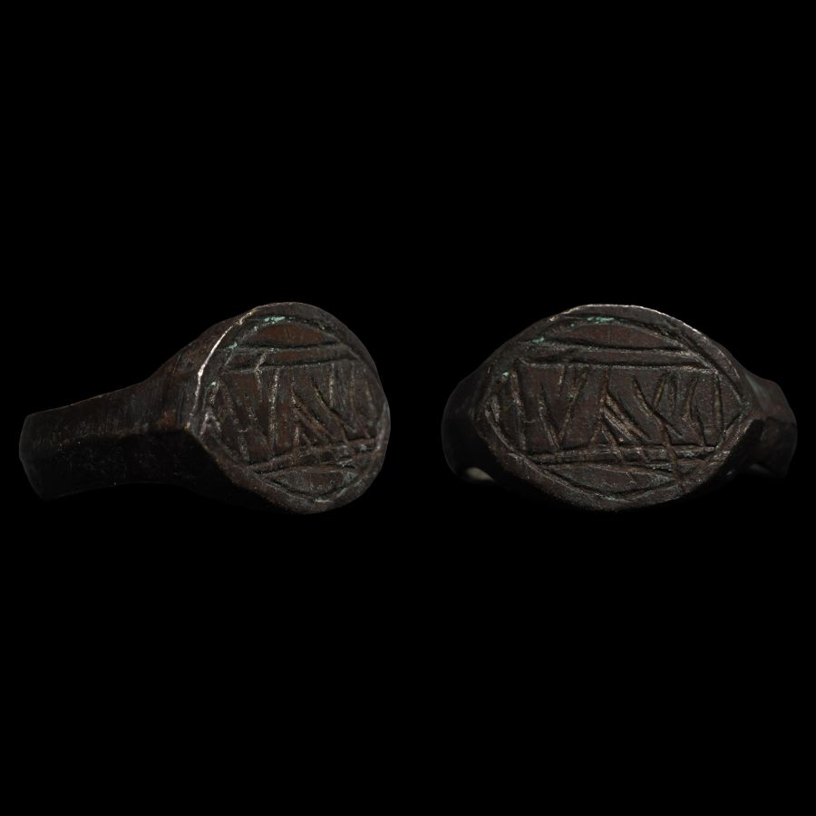 Western Asiatic Bronze Ring with Epigraphic Inscription