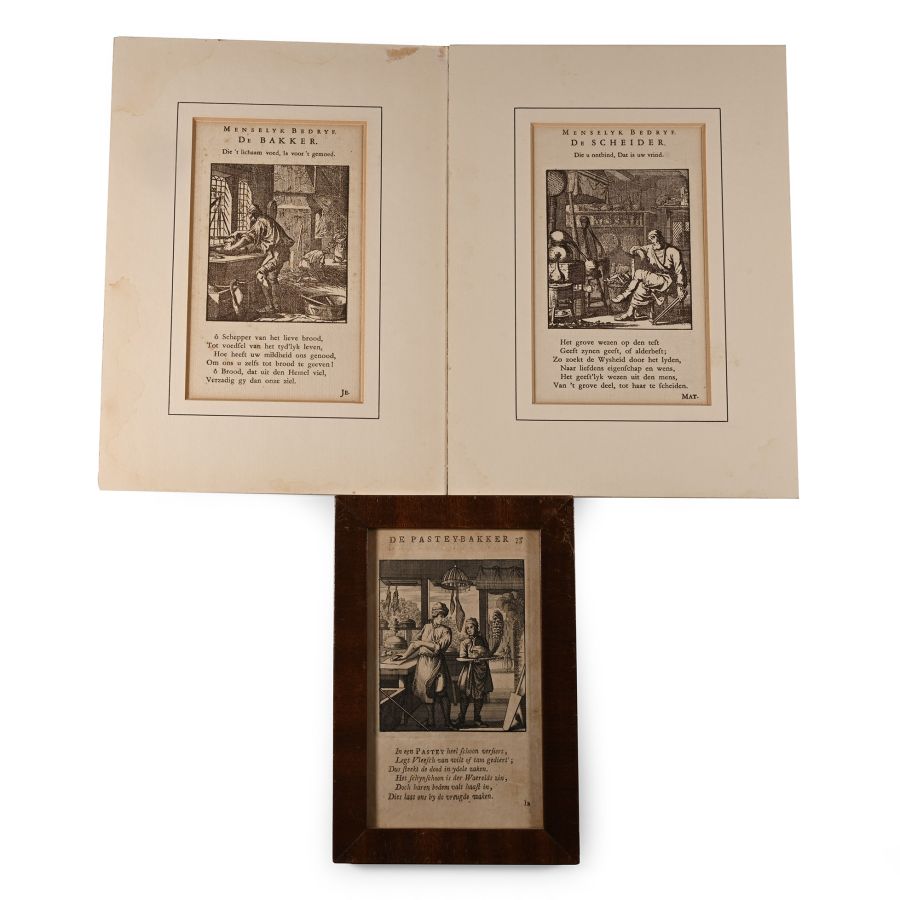 Three Illustrations of Jan Luykens Book of Trades 'Het Menselyk Bedryf'