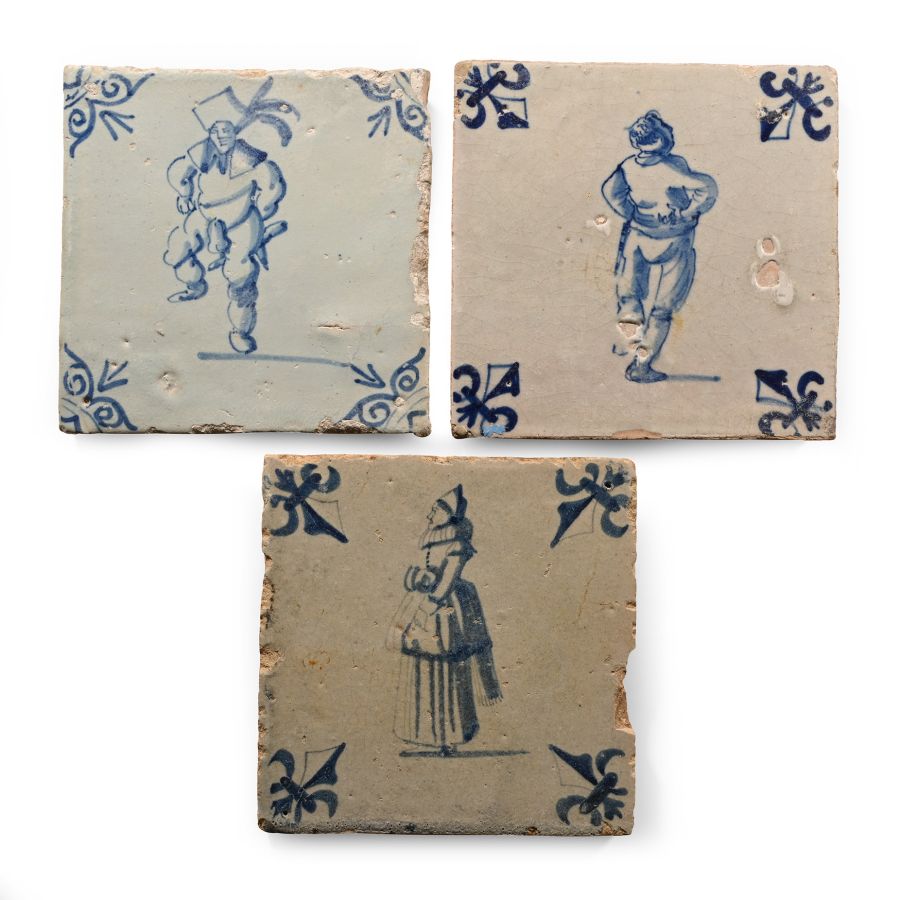 Dutch Glazed Ceramic Tile Group