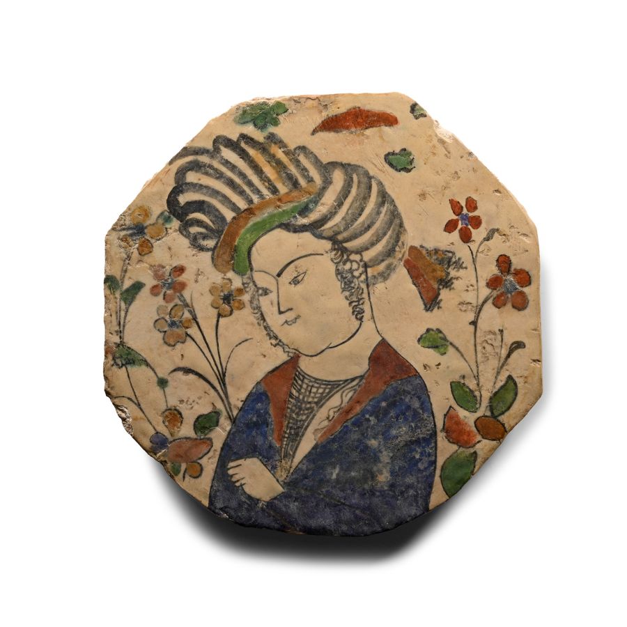 Safavid Tile Depicting a Lady