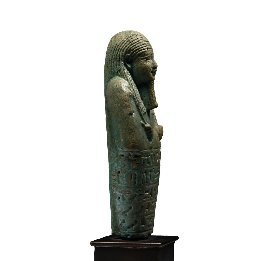 Very Large Egyptian Faience Shabti for Hor-Aset