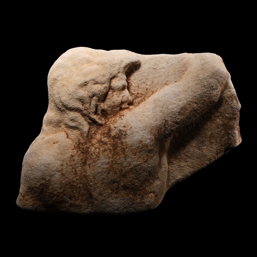 Roman Marble Relief Fragment with Satyr