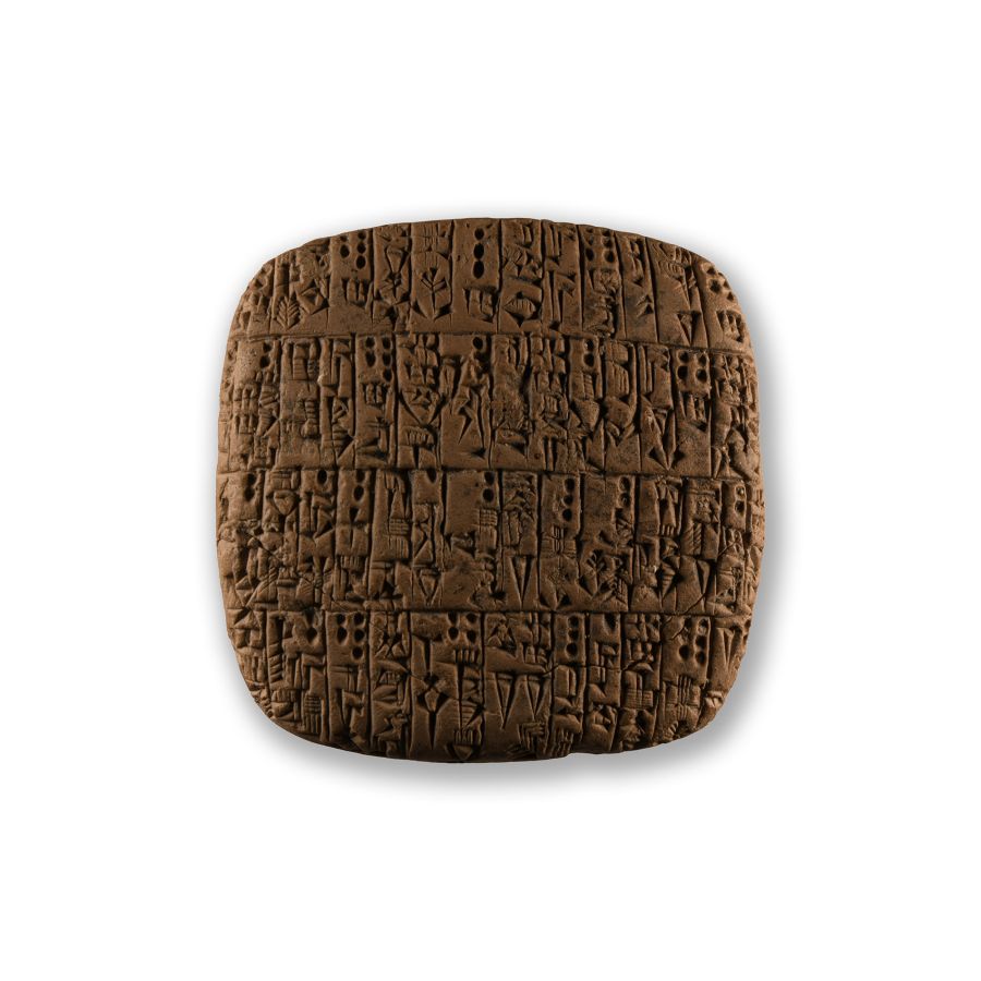 Early Dynastic Terracotta Administrative Cuneiform Tablet Recording Livestock and their Owners