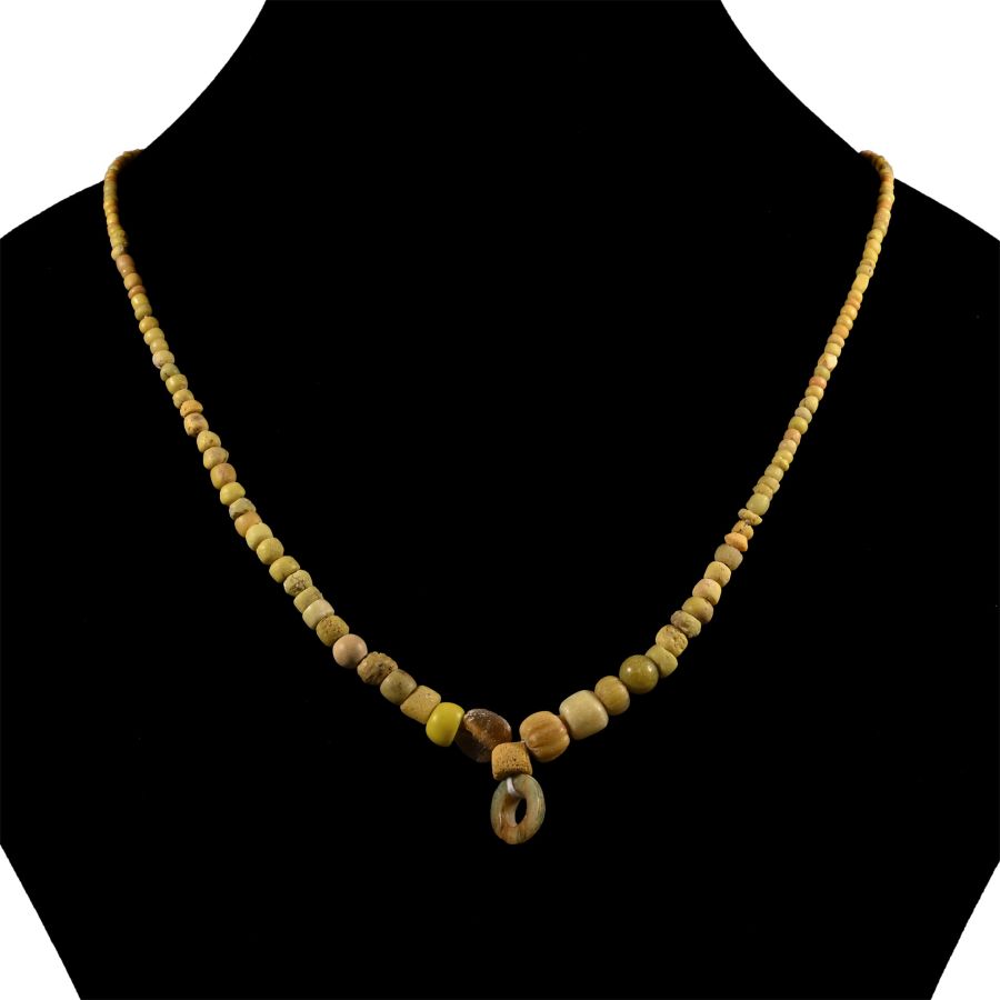 Roman Yellow Glass Bead Necklace String
