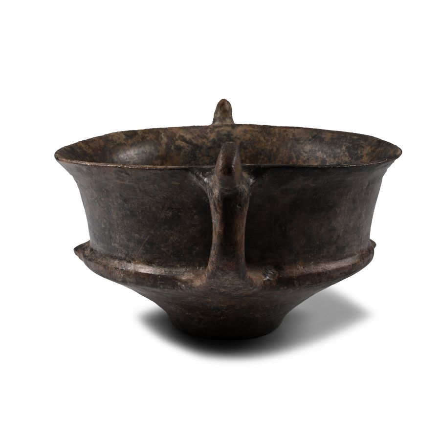 Villanovan Terracotta Impasto Kylix with Zoomorphic Finials