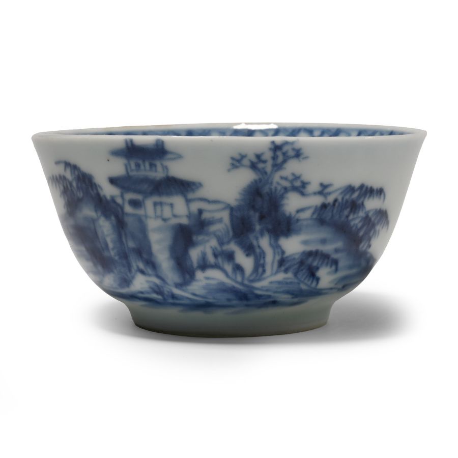 Nanking Cargo Shipwreck Glazed Blue and White Tea Bowl