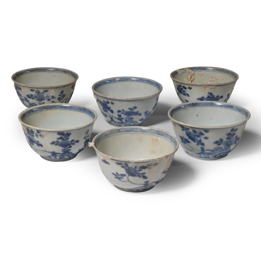 Ca Mau Cargo Shipwreck Glazed Blue and White Tea Bowl Set