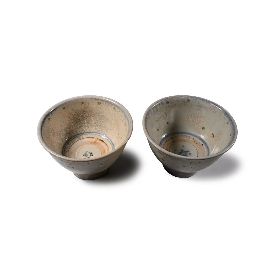 Hoi An Cargo Shipwreck Glazed Polychrome Bowl Pair