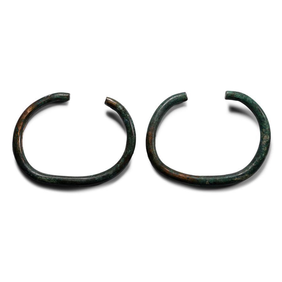Heavy Bronze Age Ceremonial Penannular Arm-Ring Pair