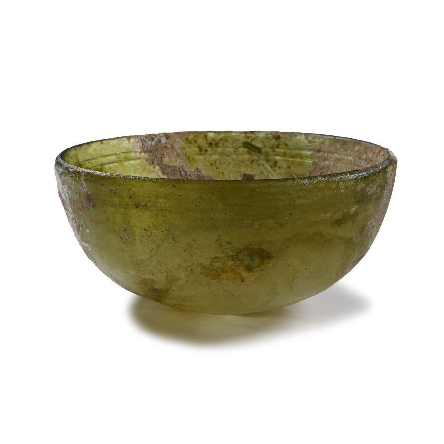 Hellenistic Pale Green Glass Bowl