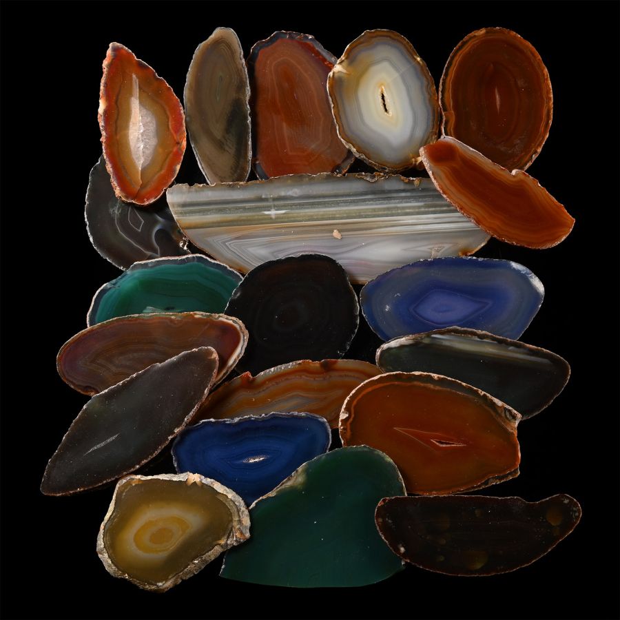 Cut and Polished Agate Geode Slice Collection [20]