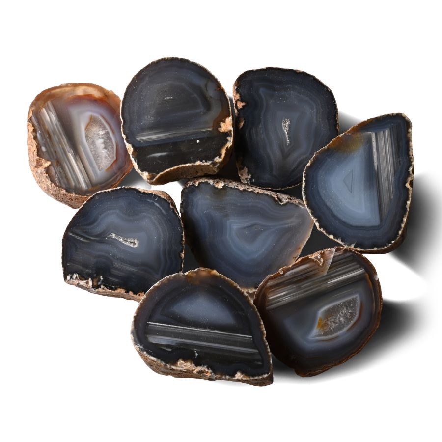 Cut and Polished Agate Crystal Geode Half Collection [10]