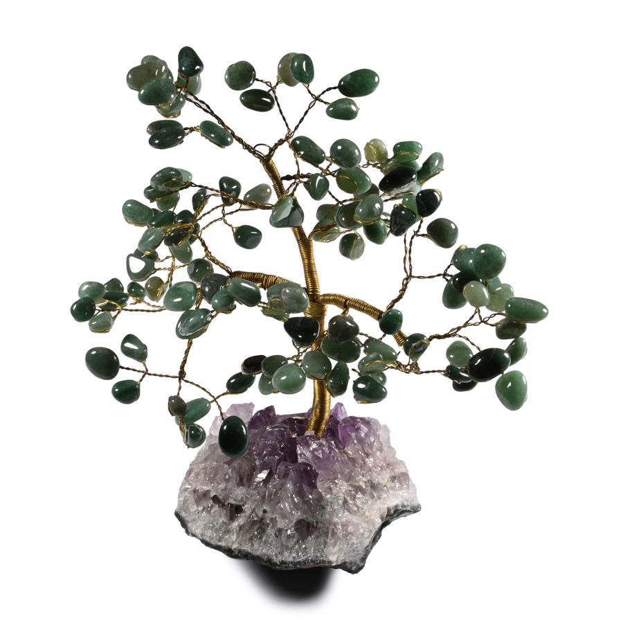 Green Aventurine Crystal Tree on Amethyst