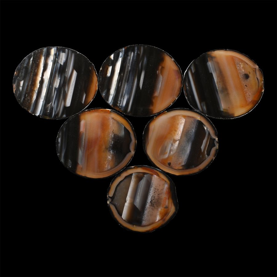 Cut and Polished Felt-Backed Agate Coaster Set