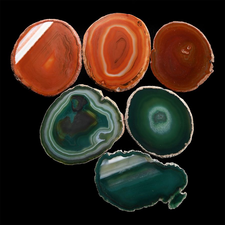 Cut and Polished Agate Geode Slice Group [6]