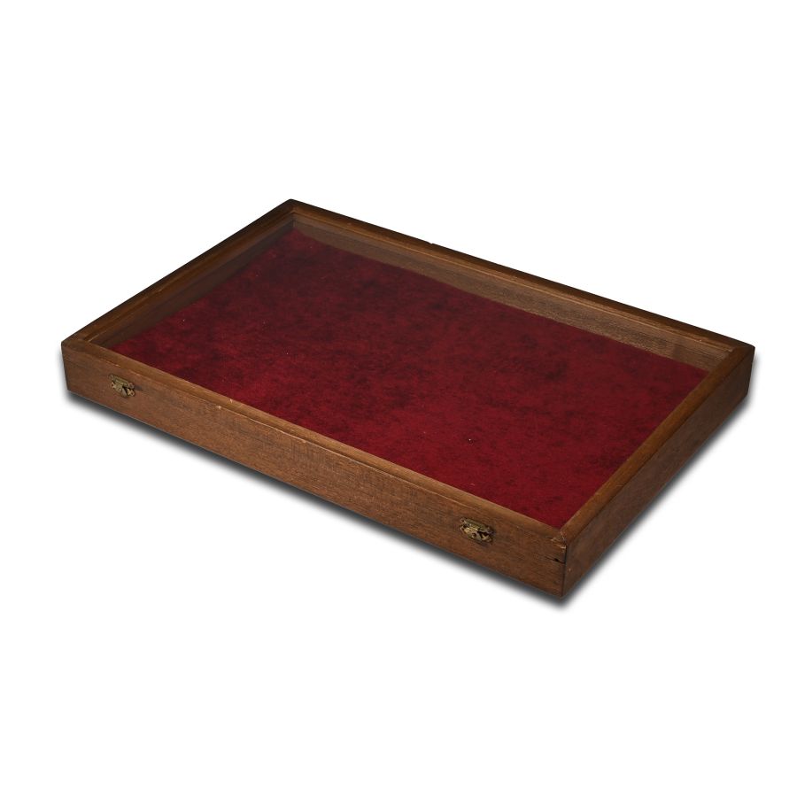 Vintage Velvet Lined Wood Display Case