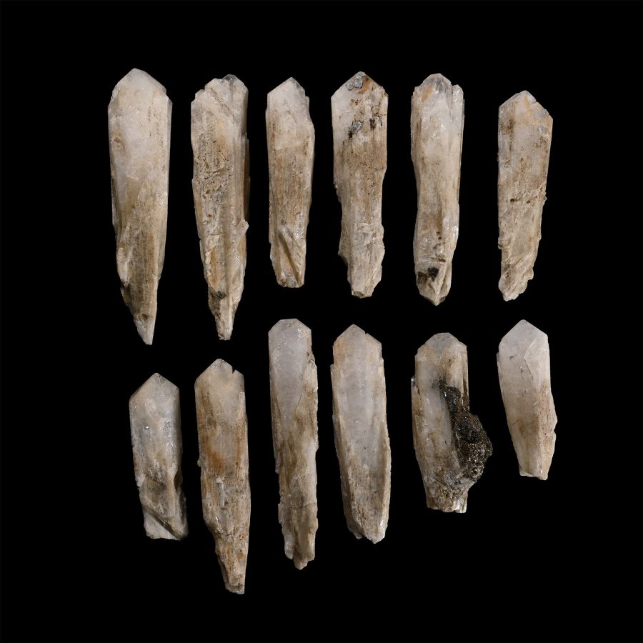 Large Dog Tooth Calcite Crystal Point Collection [12]
