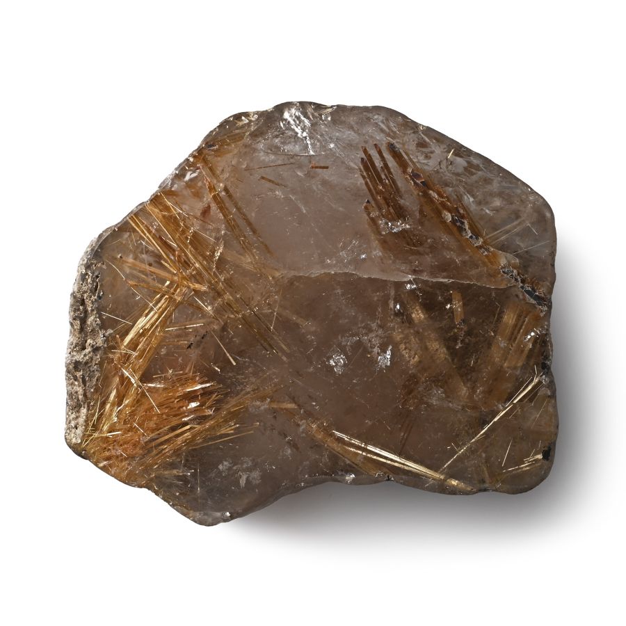 Historic Cut and Polished Rutilated Quartz Crystal Mineral Specimen