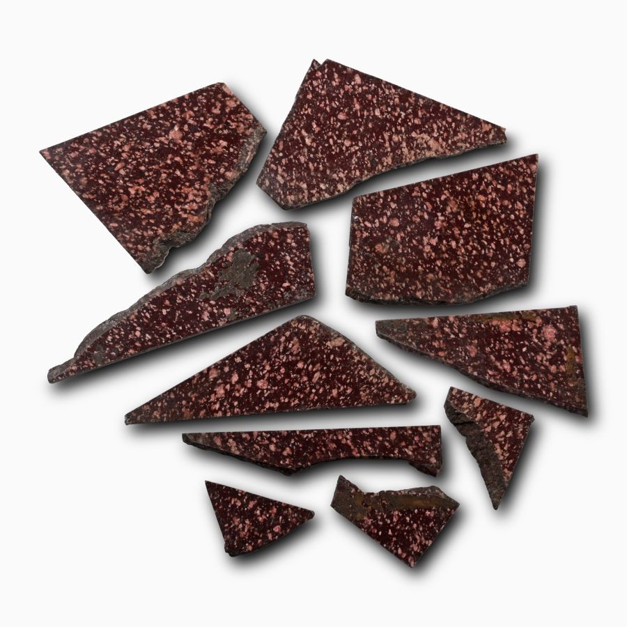 Historic Roman Cut and Polished Porphyry Slice Group [10]