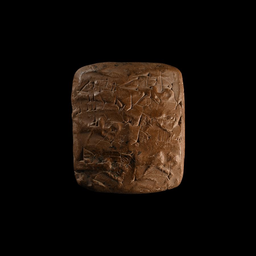 Old Babylonian Terracotta Cuneiform Tablet, Dated to the Seventh Year of King Amar-Suen