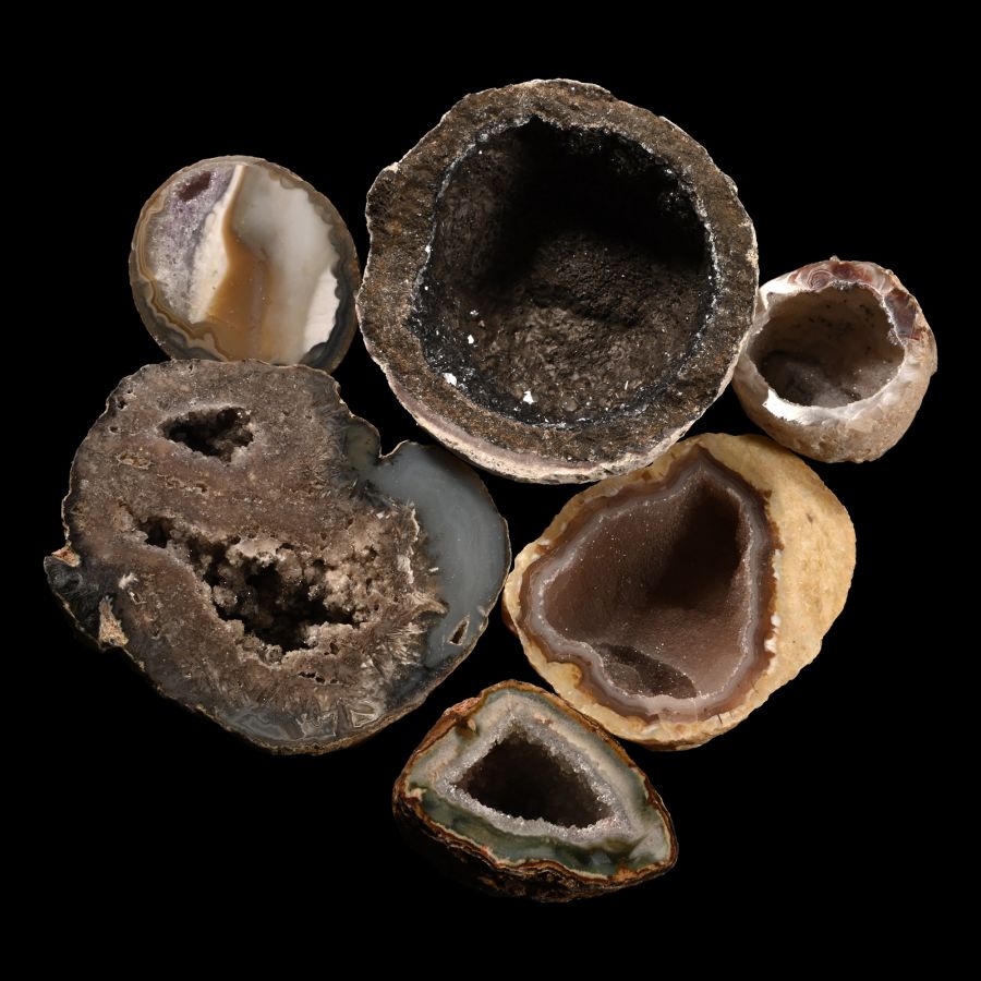 Cut and Polished Agate Crystal Geode Half Collection [6]