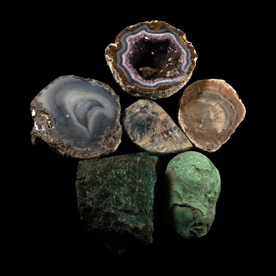 Large Mixed Mineral and Crystal Display Piece Collection [6]