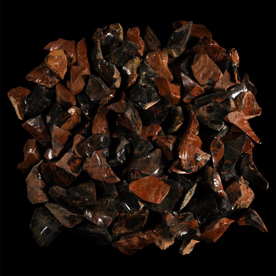 Mahogany Obsidian Volcanic Glass Specimen Group [100]