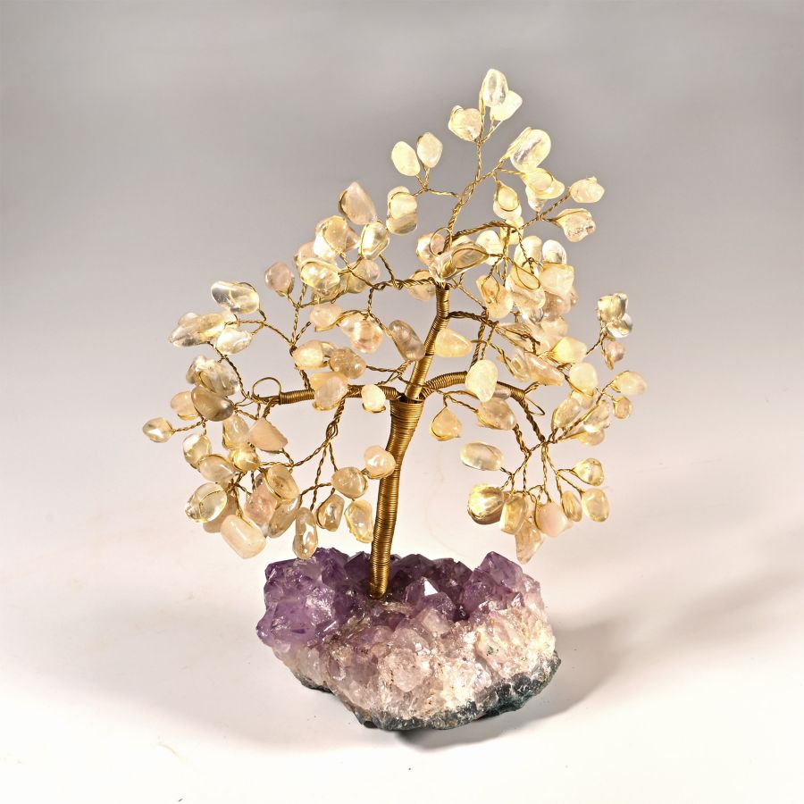 Quartz Crystal Tree on Amethyst Crystal Geode Section