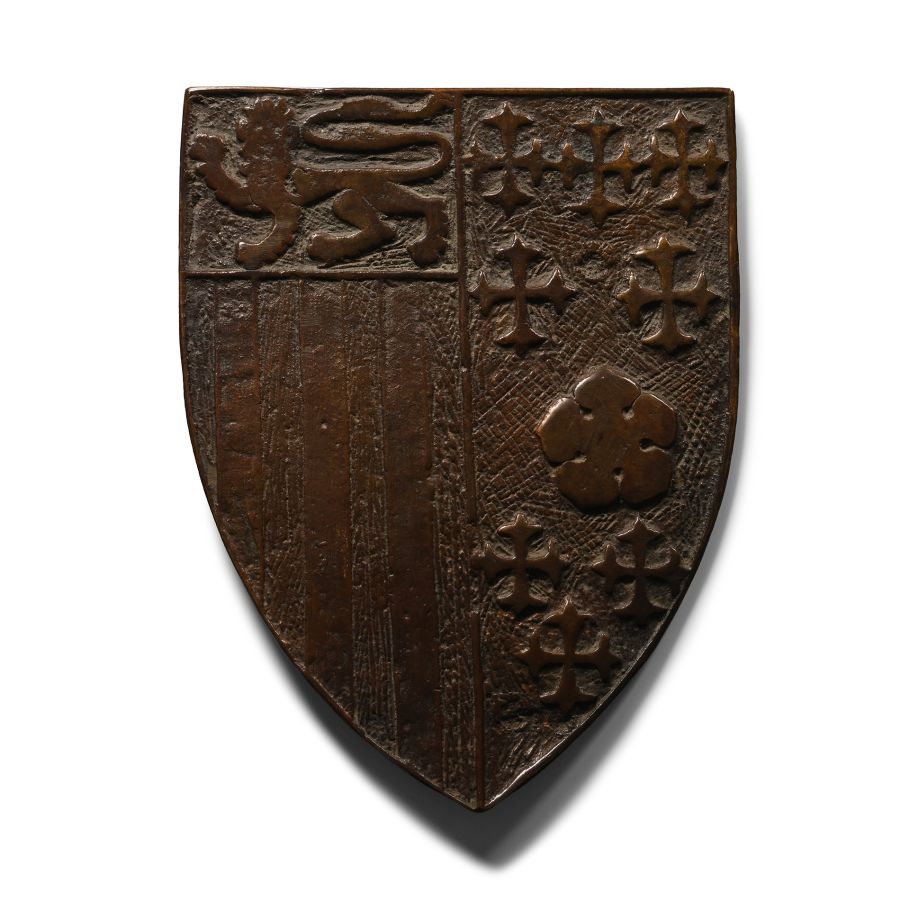 Large Bronze Heraldic Shield Mount