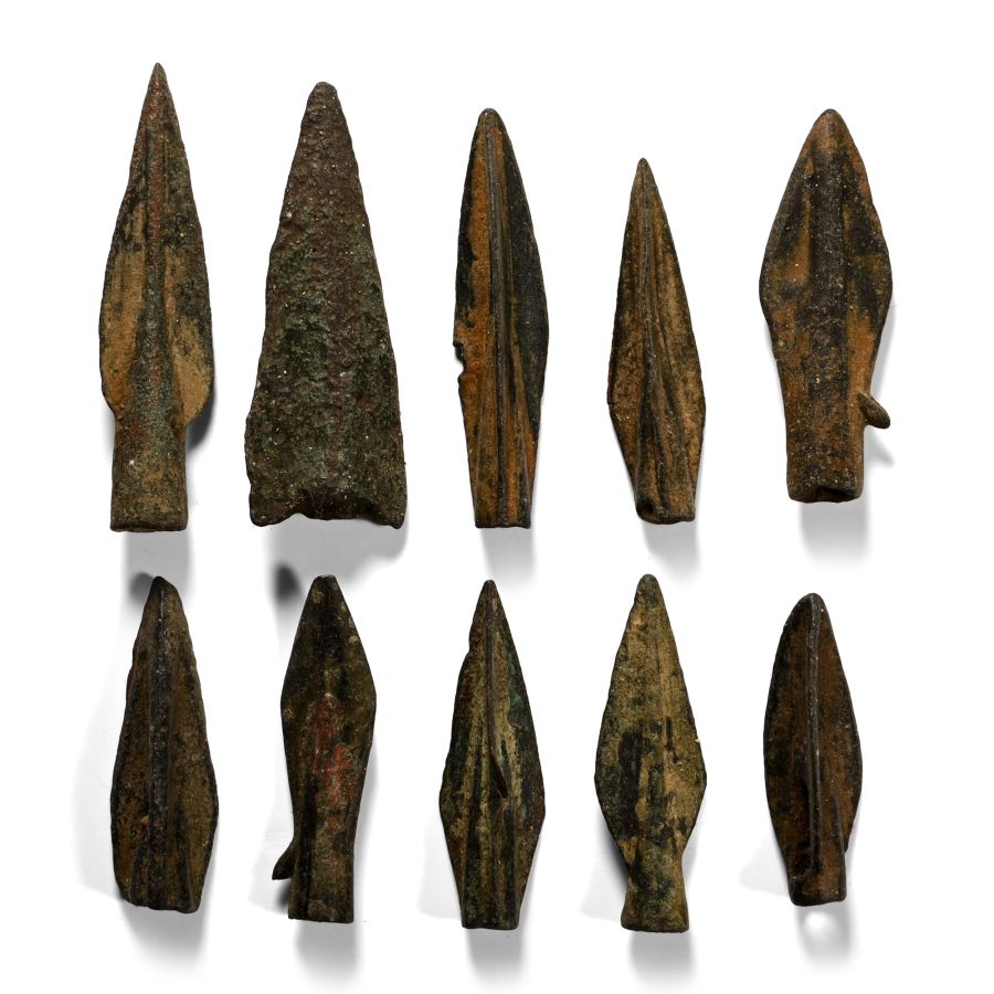 Greek Period High Quality Large Bronze Arrowhead Collection