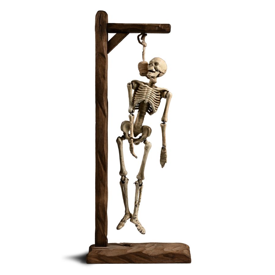 Enamelled Iron Articulated 'Hangman' Skeleton