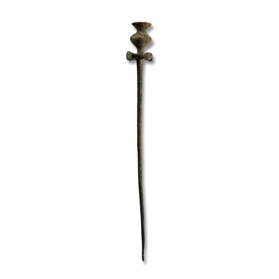 Luristan Bronze Pin with Decorative Head
