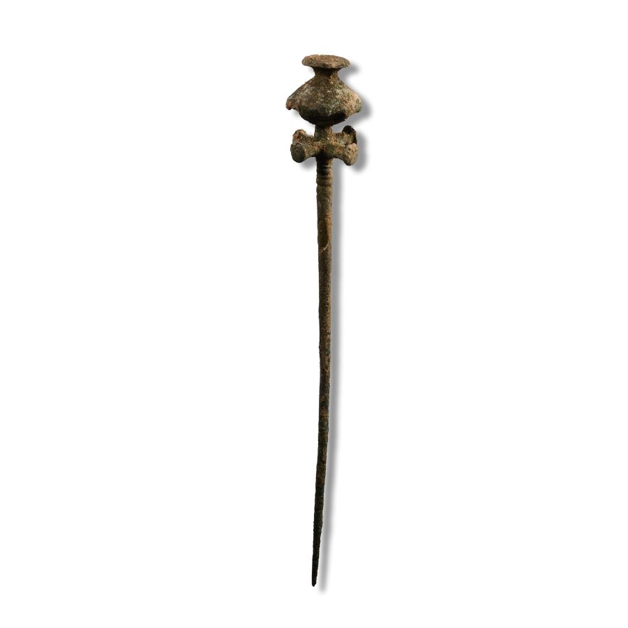 Luristan Bronze Pin with Decorative Head