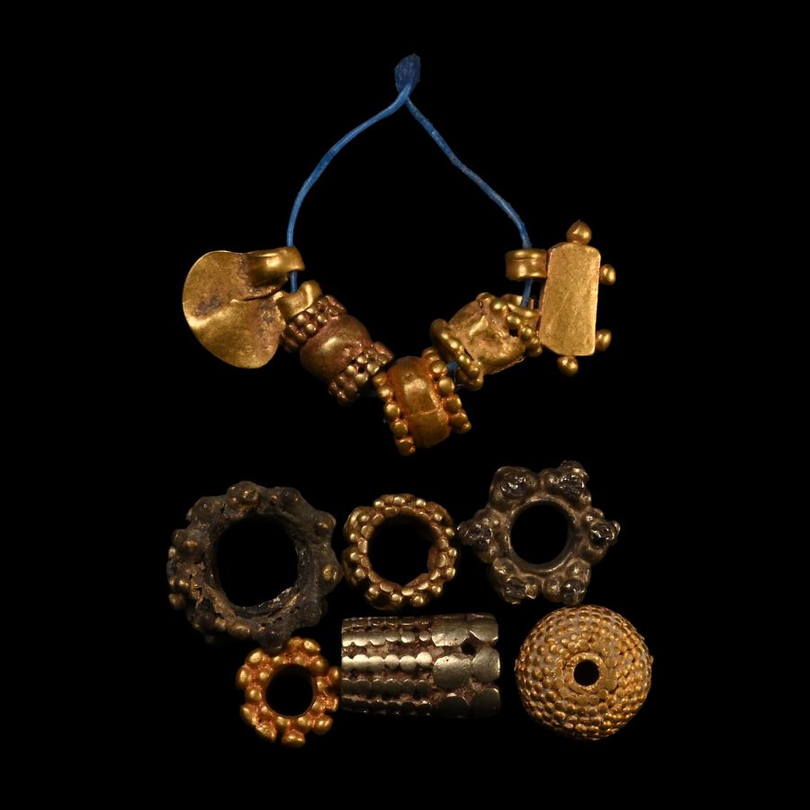 Western Asiatic Gold Bead and Pendant Group