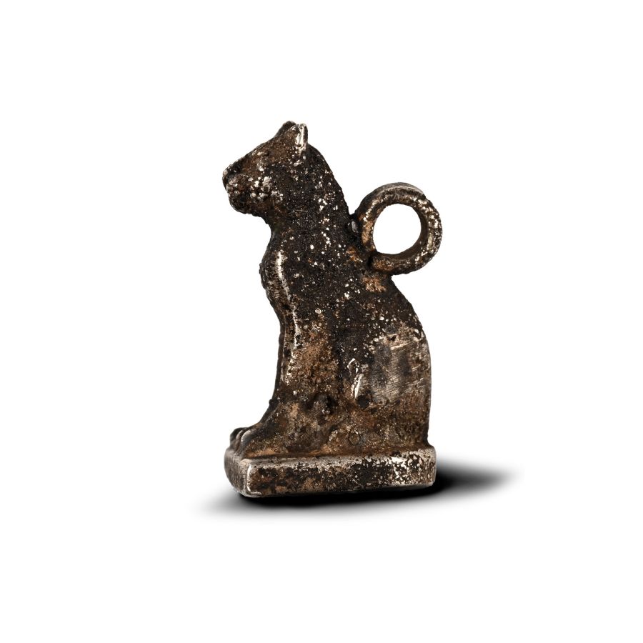 Egyptian Silver Goddess Bastet Cat Amulet
