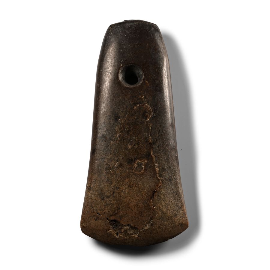 Stone Age Perforated Polished Axe Blade