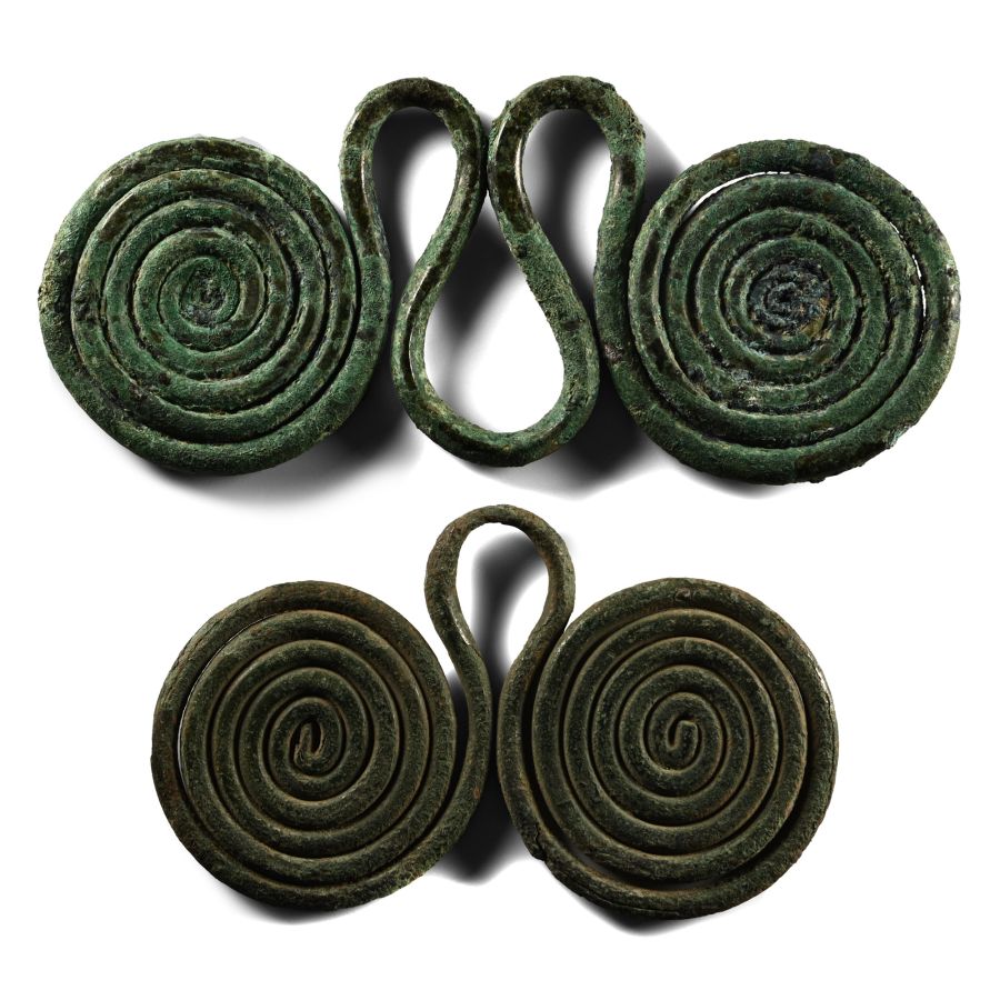 Bronze Age Spiral Pendant Pair
