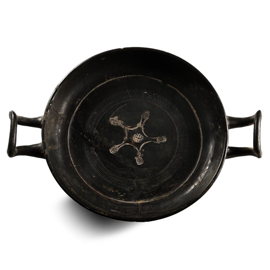 Greek Terracotta Black-Glazed Stemless Cup